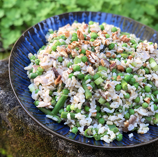 Rice Salad with Asparagus & Shiitake Mushrooms
